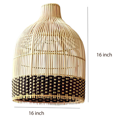 Bamboo Hanging lamp for Living Room | Rattan Pendant light | Cane ceiling light - Nimit