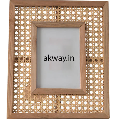 Rattan Photo Frame 4x6 Inch for Home - Ishita