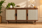 Rattan Wooden Sideboard | Cane Rattan TV Unit - Pioraa