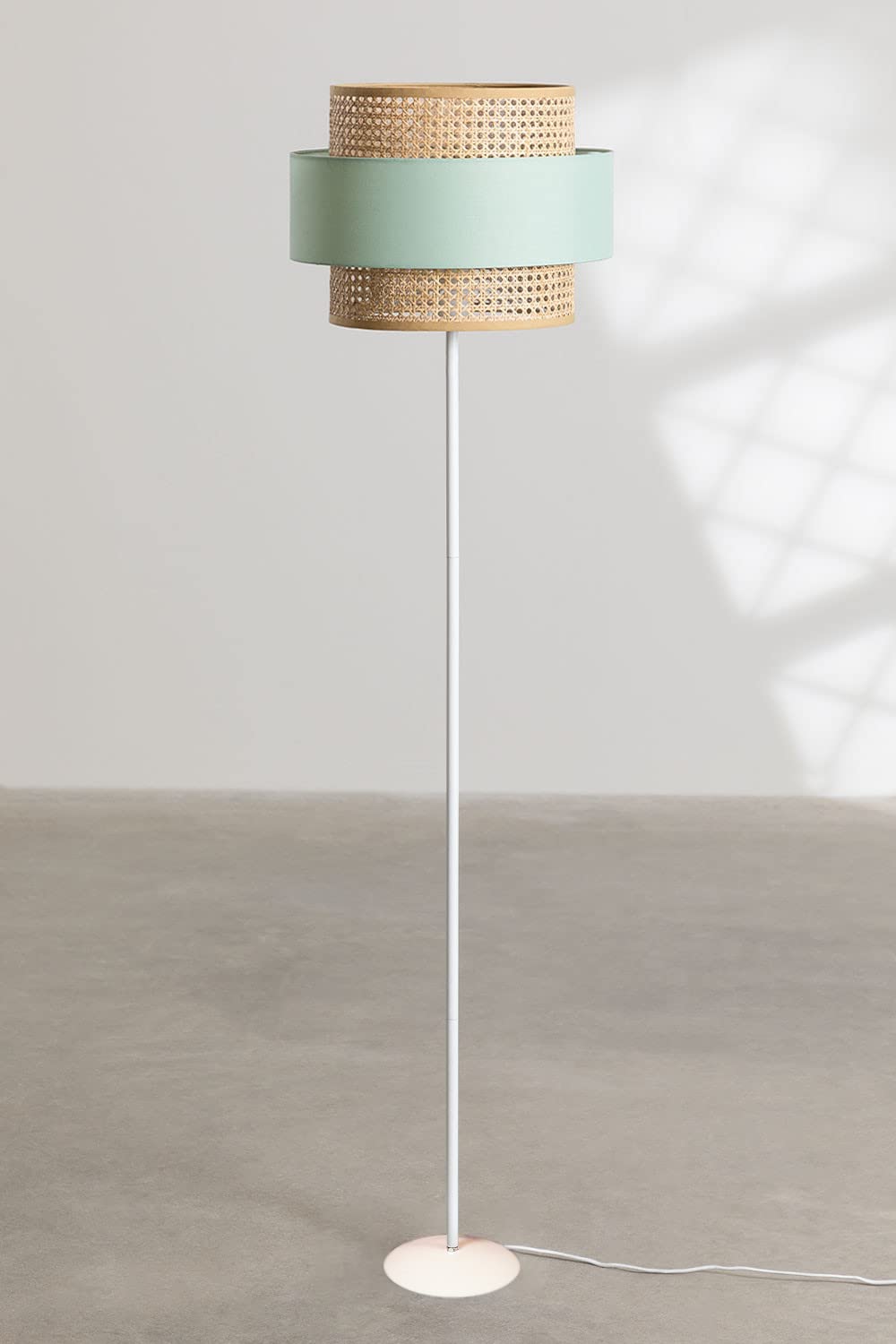 Rattan Cane Webbing Floor Lamp | Bamboo Floor Lamp| Cane Floor Lamp - Aarti by Akway - Lighting > Floor Lamps