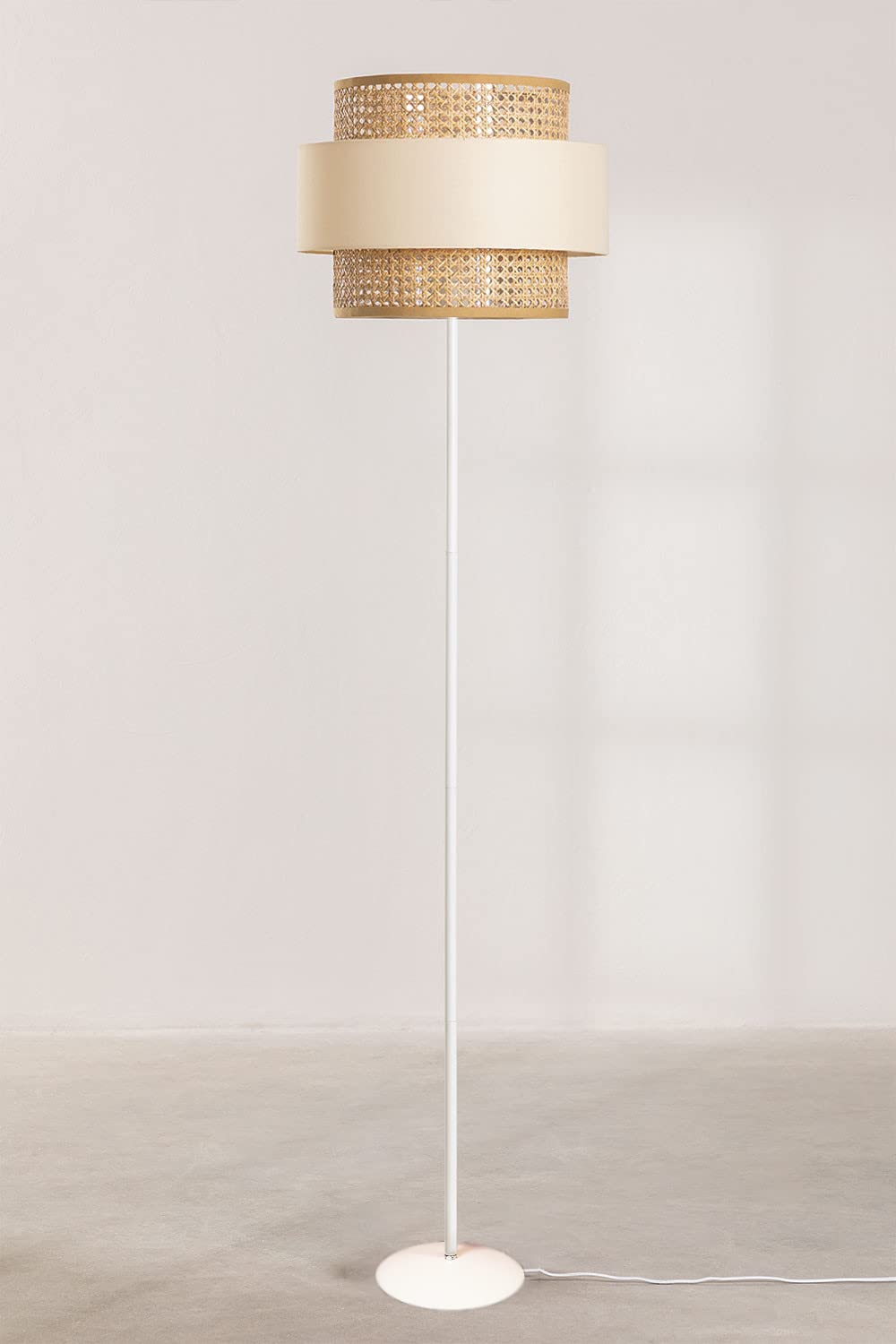 Rattan Cane Webbing Floor Lamp Bamboo Floor Lamp Cane Floor Lamp -Aericka by Akway - Lighting > Floor Lamps