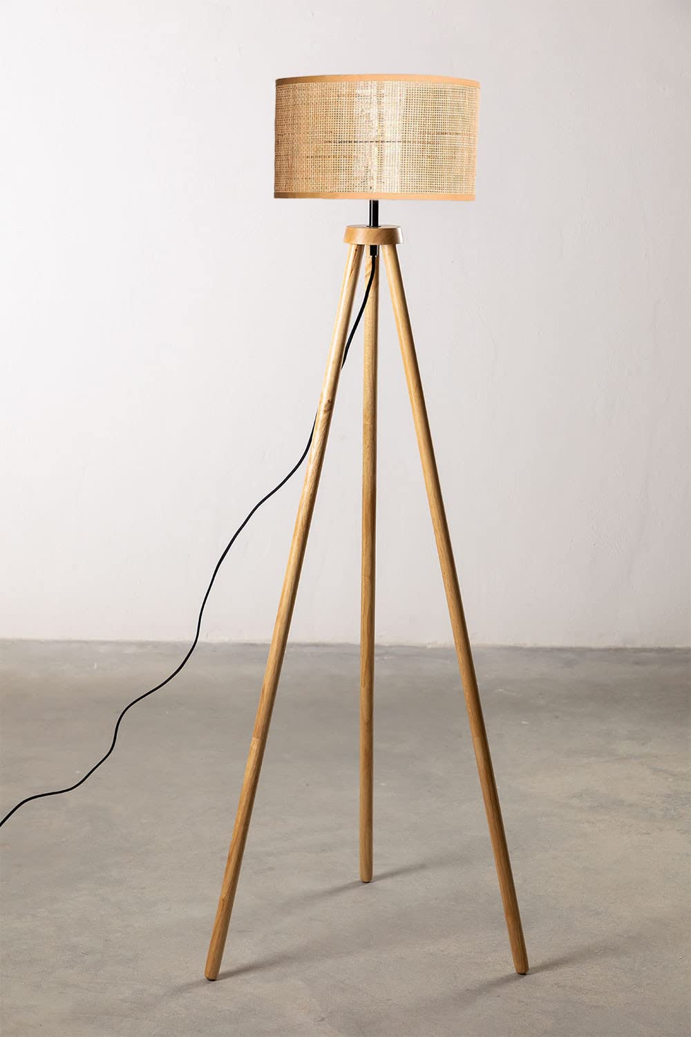 Rattan Cane Webbing Floor Lamp Bamboo Floor Lamp Cane Floor Lamp- Ammie by Akway - Lighting > Floor Lamps