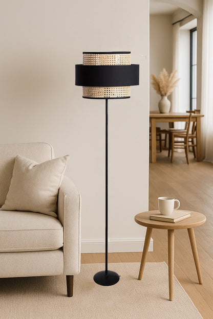 Rattan Cane Webbing Floor Lamp Bamboo Floor Lamp Cane Floor Lamp Standing Lamp Wooden Standing lamp -Avita by Akway - Ligh...