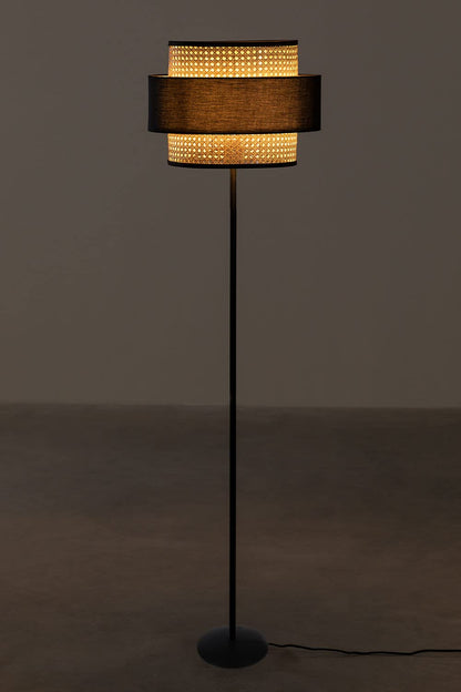 Rattan Cane Webbing Floor Lamp Bamboo Floor Lamp Cane Floor Lamp Standing Lamp Wooden Standing lamp -Avita by Akway - Ligh...