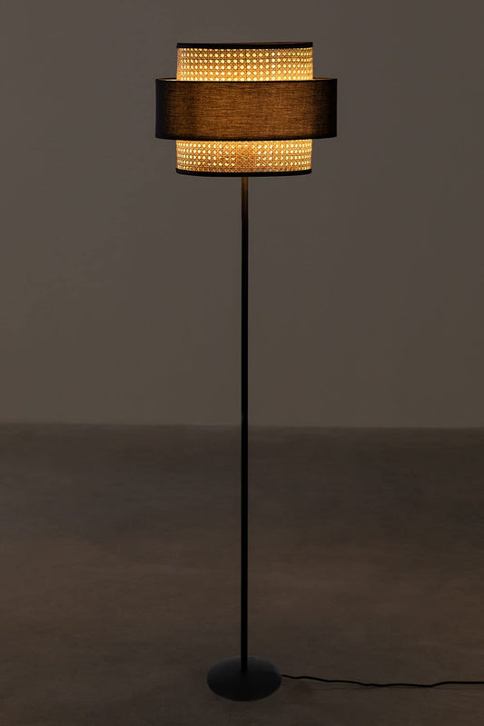 Rattan Cane Webbing Floor Lamp Bamboo Floor Lamp Cane Floor Lamp Standing Lamp Wooden Standing lamp -Avita by Akway - Ligh...