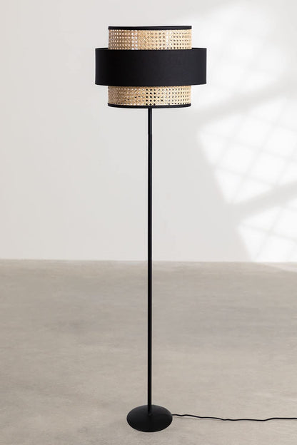 Rattan Cane Webbing Floor Lamp Bamboo Floor Lamp Cane Floor Lamp Standing Lamp Wooden Standing lamp -Avita by Akway - Ligh...