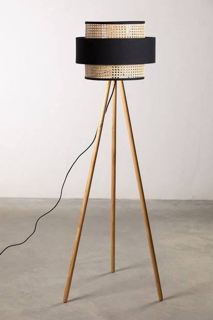 Rattan Cane Webbing Floor Lamp Bamboo Floor Lamp Cane Floor Lamp Wooden Standing lamp -Anelisa by Akway - Lighting > Floor...