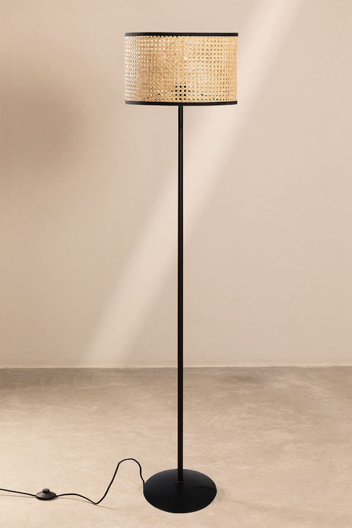 Rattan Cane Floor Lamp for Drawing Room - Astrid
