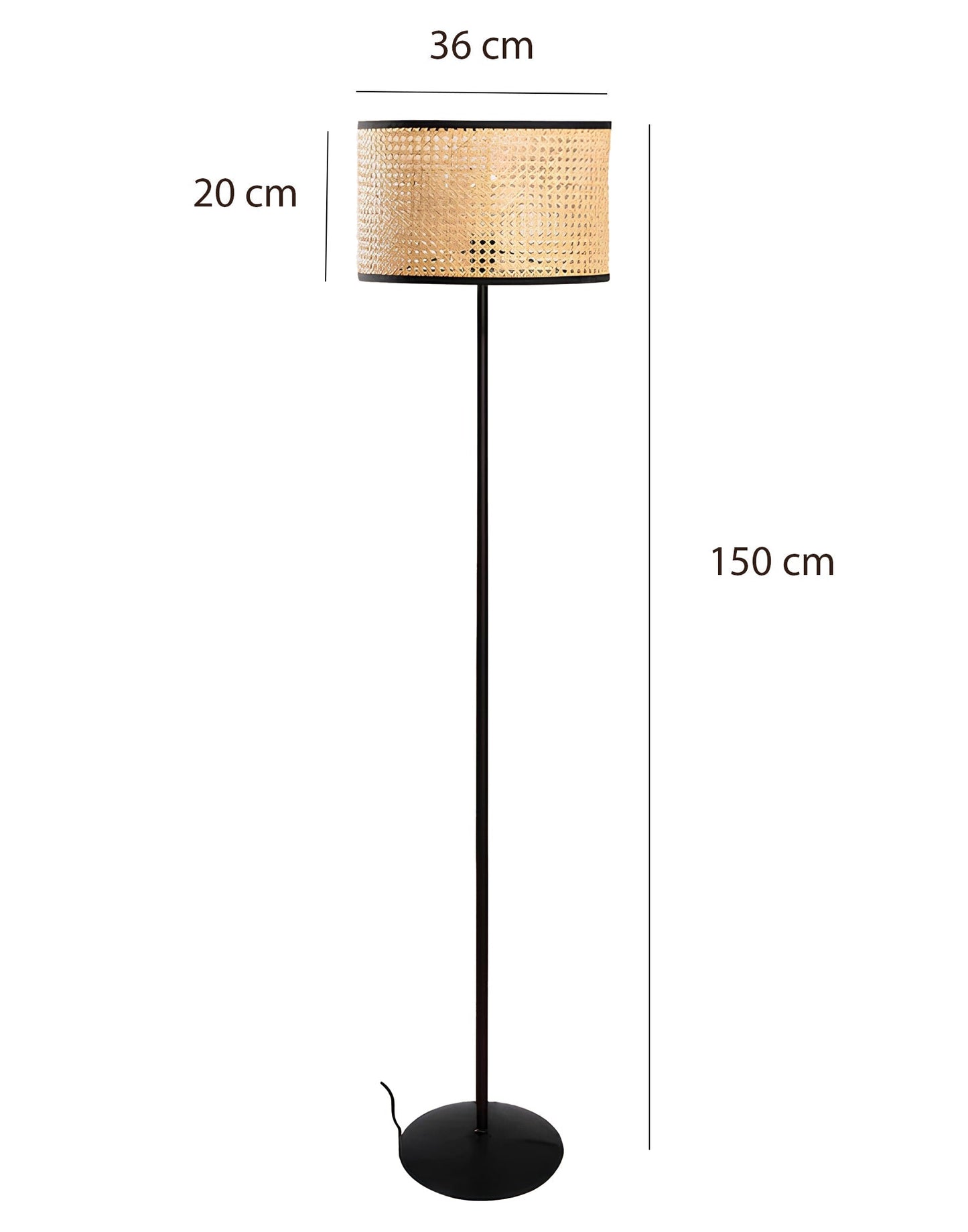 Rattan Cane Webbing Floor Lamp Bamboo Floor Lamp Cane Floor Lamp-Astrid by Akway - Lighting > Floor Lamps