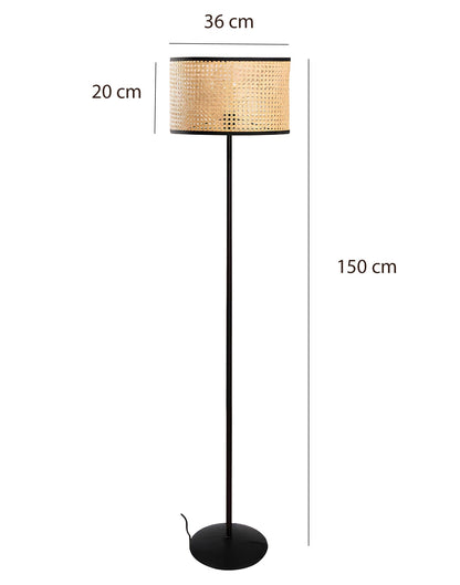 Rattan Cane Webbing Floor Lamp Bamboo Floor Lamp Cane Floor Lamp-Astrid by Akway - Lighting > Floor Lamps