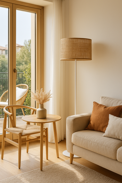 AKWAY Rattan Cane Webbing Floor Lamp Bamboo Floor Lamp for Living Room Cane Floor Lamp Standing Lamp Wooden Standing lamp...
