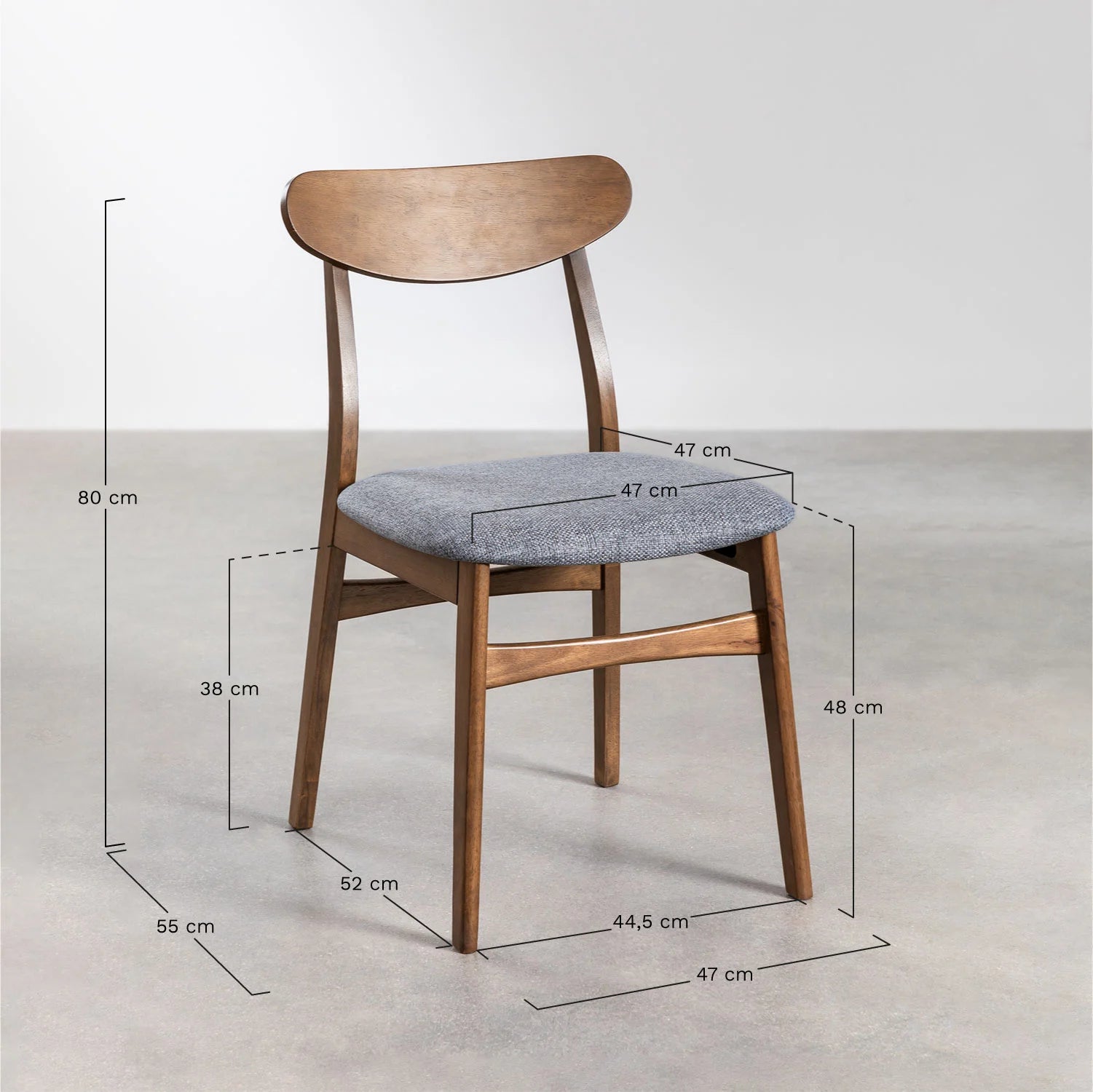 Rattan Dining Chair Teak Wood Finish | Woven Garden Chair For Study Teak Wood Finish | Cane Dining chair - Cloda by Akway