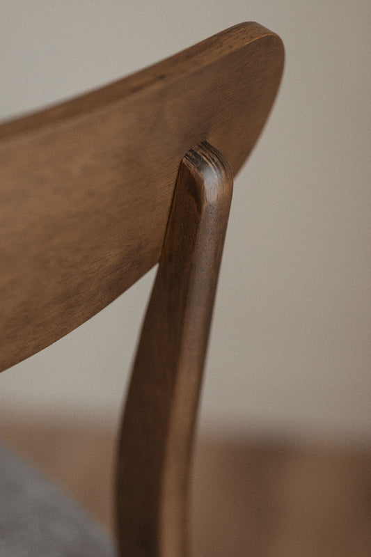 Rattan Dining Chair Teak Wood Finish | Woven Garden Chair For Study Teak Wood Finish | Cane Dining chair - Cloda by Akway