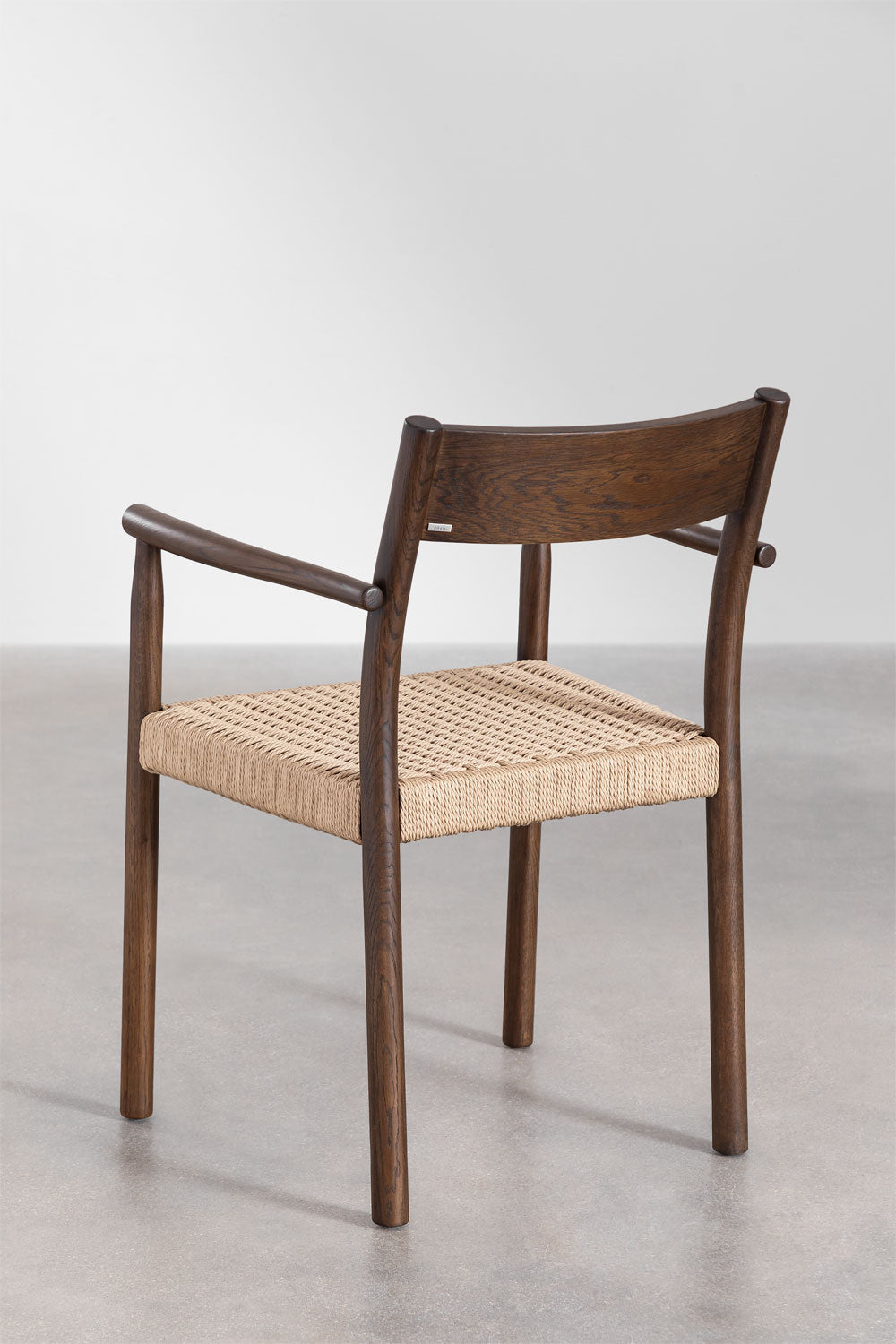 Rattan Dining Chair Teak Wood Finish | Woven Garden Chair For Study Teak Wood Finish | Cane Dining chair - Amber by Akway