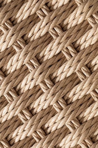 Rattan Dining Chair Teak Wood Finish | Woven Garden Chair For Study Teak Wood Finish | Cane Dining chair - Amber by Akway