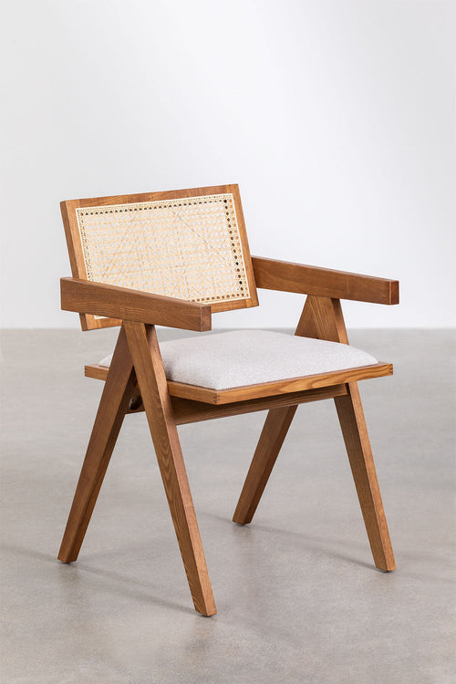 Rattan Dining Chair Teak Wood Finish