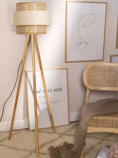 Rattan Floor Lamp | Bamboo Floor Lamp | Cane Floor Lamp - Lavanya by Akway - Lighting > Floor Lamps