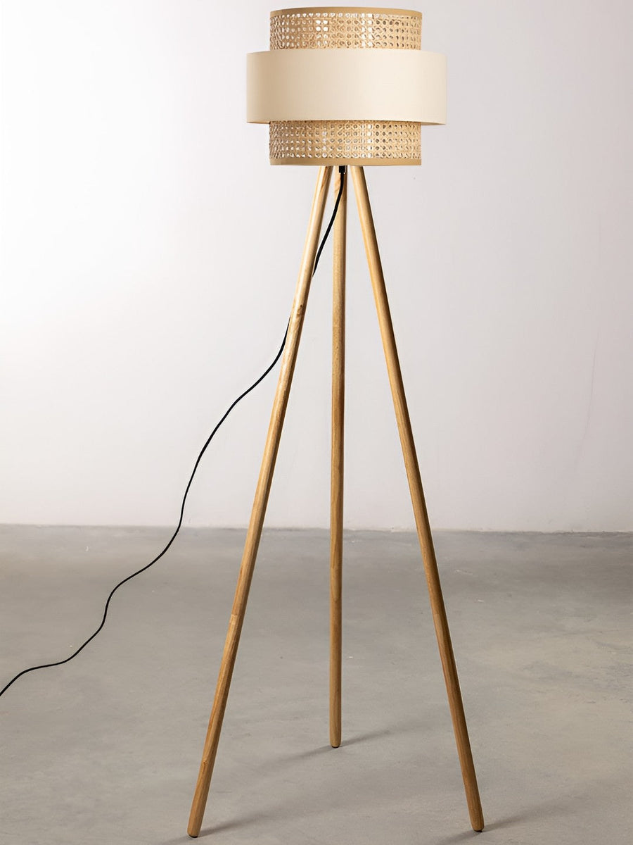 Rattan Floor Lamp | Bamboo Floor Lamp | Cane Floor Lamp - Lavanya by Akway - Lighting > Floor Lamps