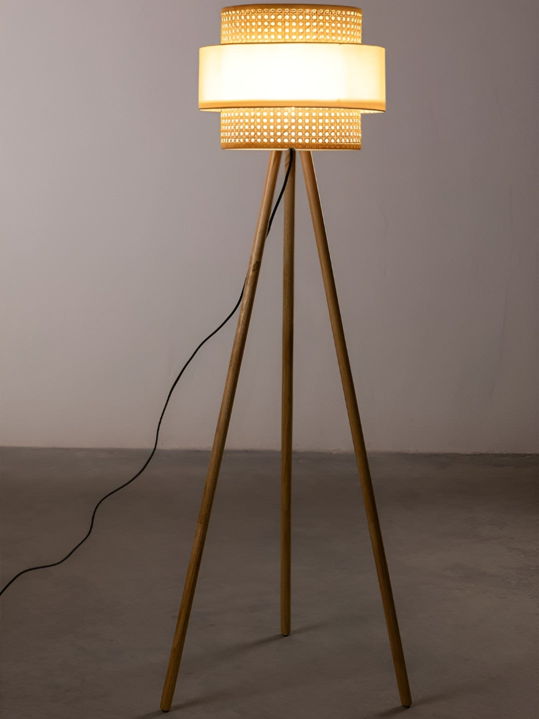 Rattan Floor Lamp | Bamboo Floor Lamp | Cane Floor Lamp - Lavanya by Akway - Lighting > Floor Lamps