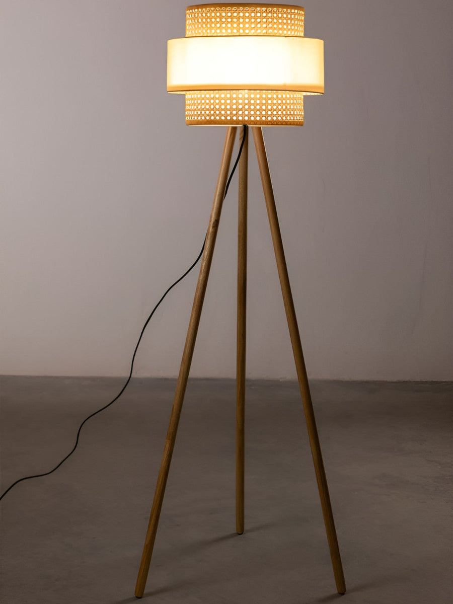 Rattan Floor Lamp | Bamboo Floor Lamp | Cane Floor Lamp - Lavanya by Akway - Lighting > Floor Lamps