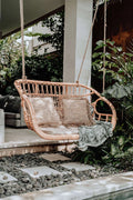 Rattan Bamboo Swing Chair for Balcony & Patio - Kaia