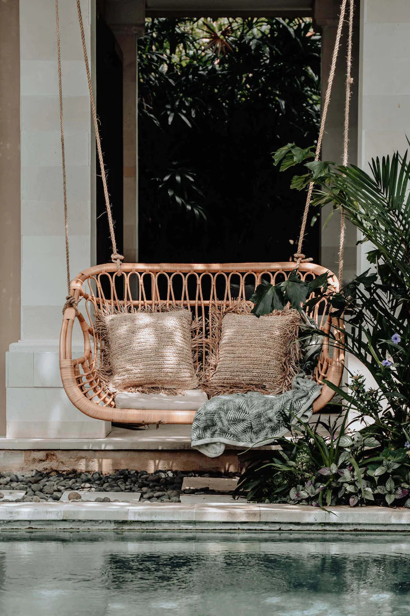 Rattan Bamboo Swing Chair for Balcony & Patio - Kaia | Akway