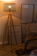 Rattan Tripod Floor Lamp for Living Room - Harry Lewis