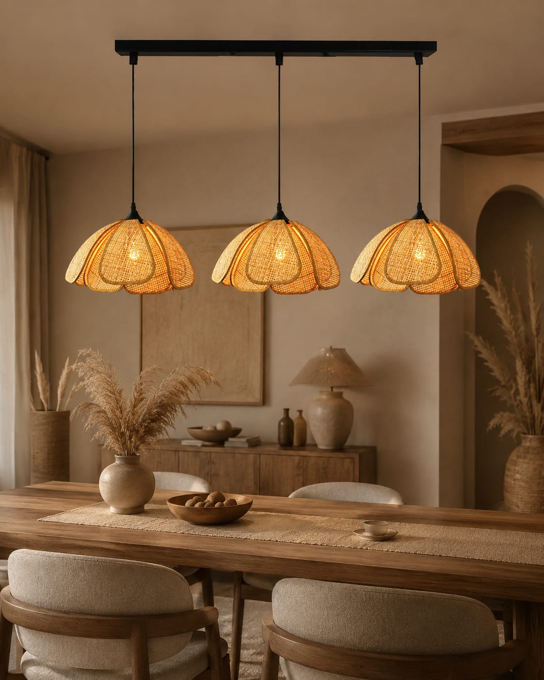 Rattan Hanging  Light for Living Room - ROGAN