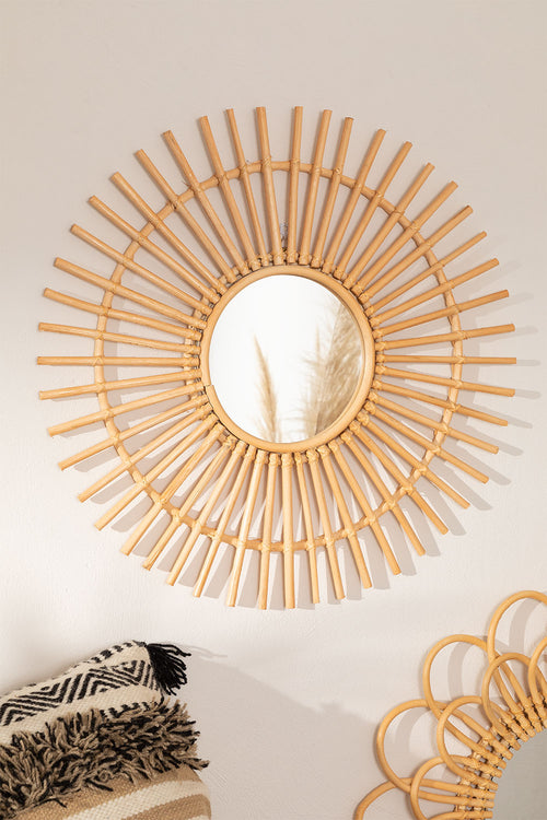 Rattan Wall Mirror for Living Room - Kirti