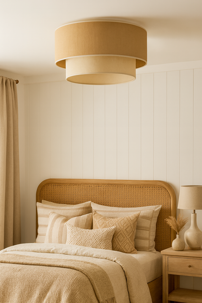 Ceiling Flush Mount Lamp for Living Room | Jute Pendant light | Jute ceiling light - Rushka by Akway - Image 2