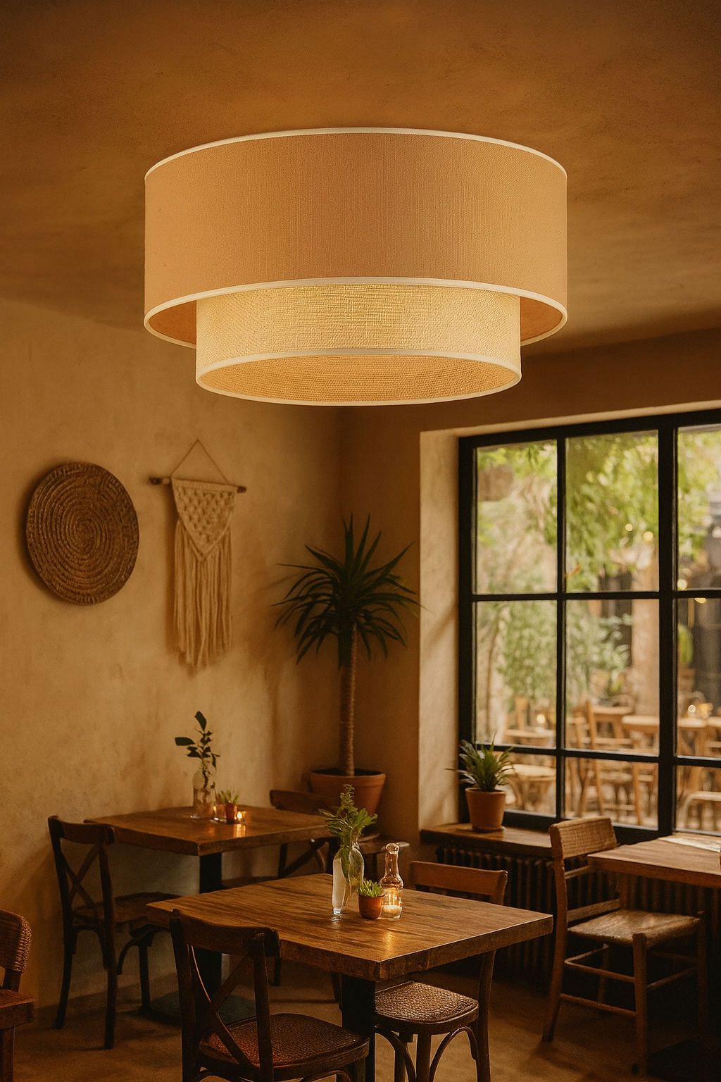 Ceiling Flush Mount Lamp for Living Room | Jute Pendant light | Jute ceiling light - Rushka by Akway - Image 4