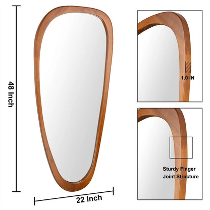 Bamboo Wall Mirror for Living Room - Ames by Akway - Decor > Mirrors