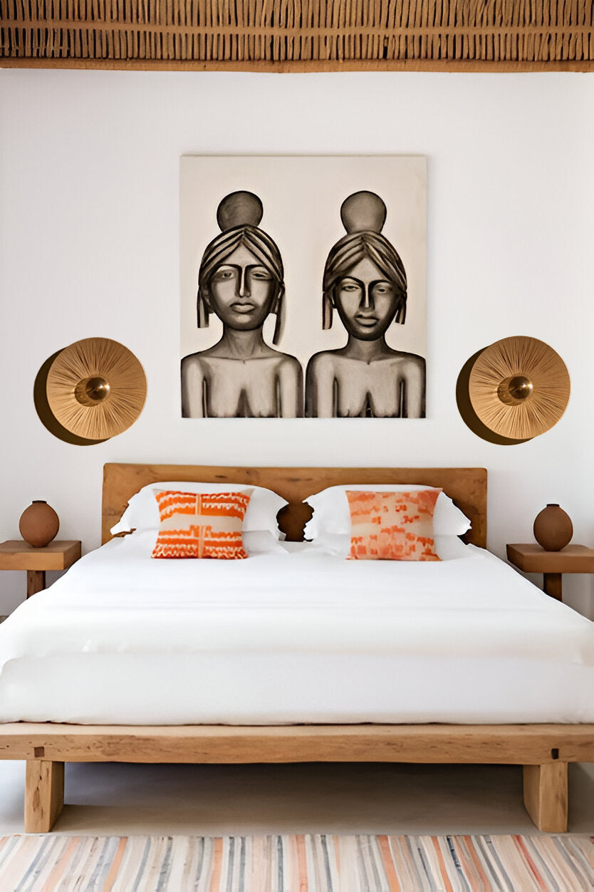 Bamboo Wall lamps For Living Room | Rattan Wall scones | Wicker Wall Lamps | Cane Wall Scones - Hem