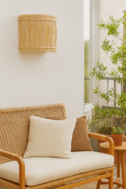 Bamboo Wall lamps For Living Room | Rattan Wall scones | Wicker Wall Lamps | Cane Wall Scones - Shanaya by Akway - Image 3