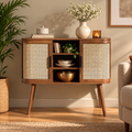 Mango Wooden Buffet Sideboard | Rattan Buffet Sideboard - Siyal
