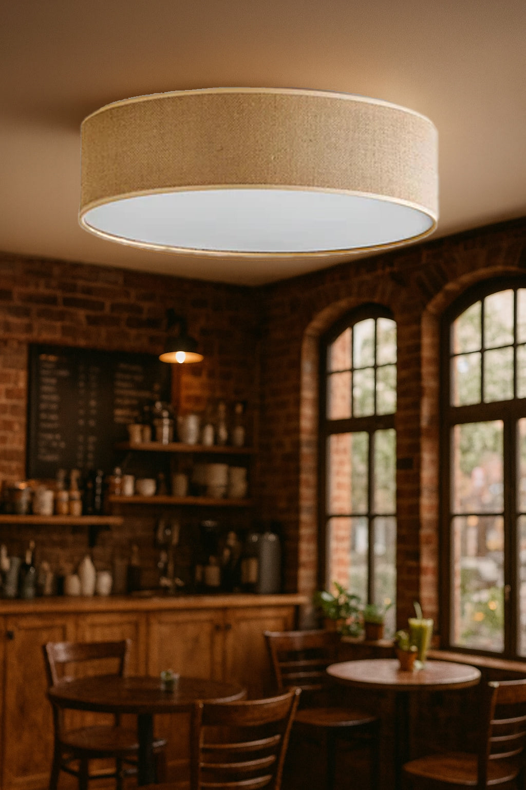 Jute Ceiling Flush Mount Ceiling Lamp for Living Room | Jute Pendant light | Jute ceiling light - Subhana by Akway - Image 4