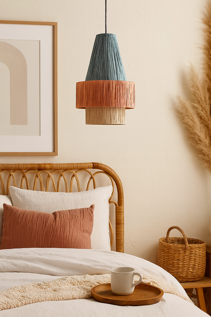 Bamboo Hanging lamp for Living Room | Rattan Pendant light | Cane ceiling light - Tanya by Akway - Image 1