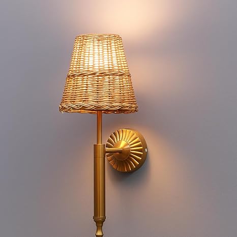 Rattan Wall Lamp For Living Room | Bamboo Wall Scone - Hema by Akway
