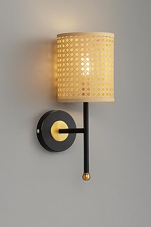 Rattan Wall Lamp For Living Room | Bamboo Wall Scone - Anusha by Akway