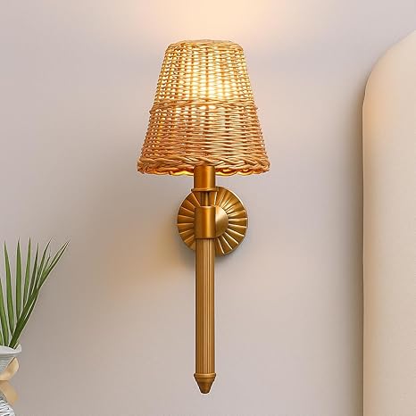 Rattan Wall Light For Living Room | Cane Wall Lamp- Hiral by Akway