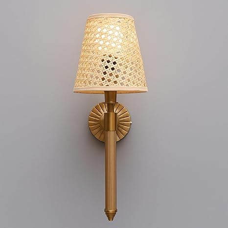 Rattan Wall Lamp For Living Room | Bamboo Wall Light - Jasmit by Akway