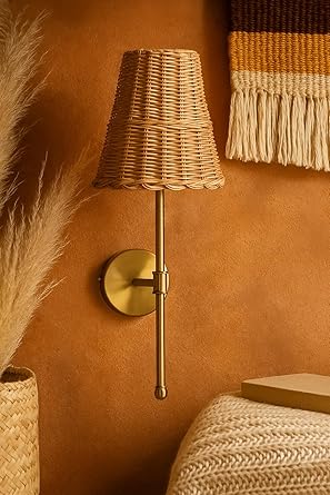 Bamboo Wall Light For Living Room | Rattan Wall Lamp - Inaya by Akway