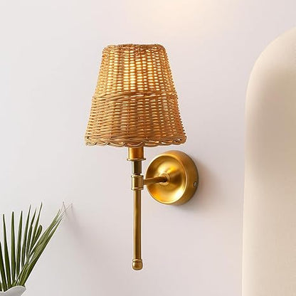 Rattan Wall Lamp For Living Room | Cane Wall Lamp - Janya by Akway