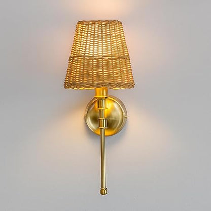 Rattan Wall Lamp For Living Room | Cane Wall Lamp - Janya by Akway