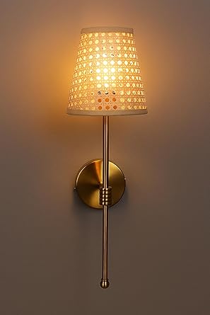 Bamboo Wall Lamp For Living Room | Cane Wall Light - Janaki by Akway
