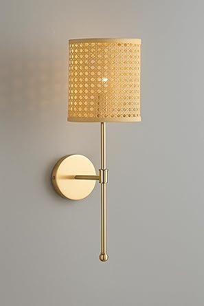 Rattan Wall Lamp For Living Room | Cane Wall Light - Avni by Akway
