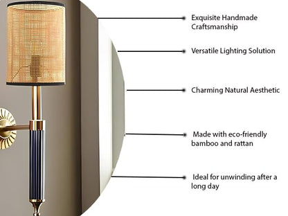 Bamboo Wall Lamp For Living Room | Rattan Wall Lamp - Nilima by Akway