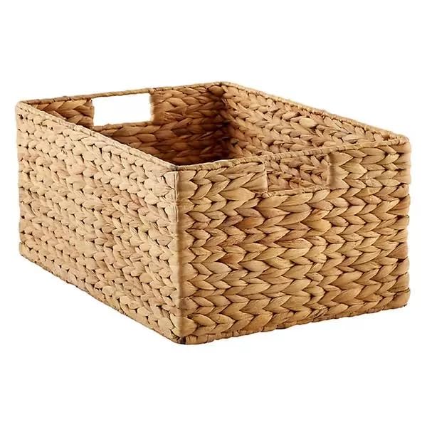 AKWAY wicker seagrass kauna grass water hyacinth rattan cane storage basket | Storage orgainser for home decor (10"L X 6"B X 4"H) - Akway