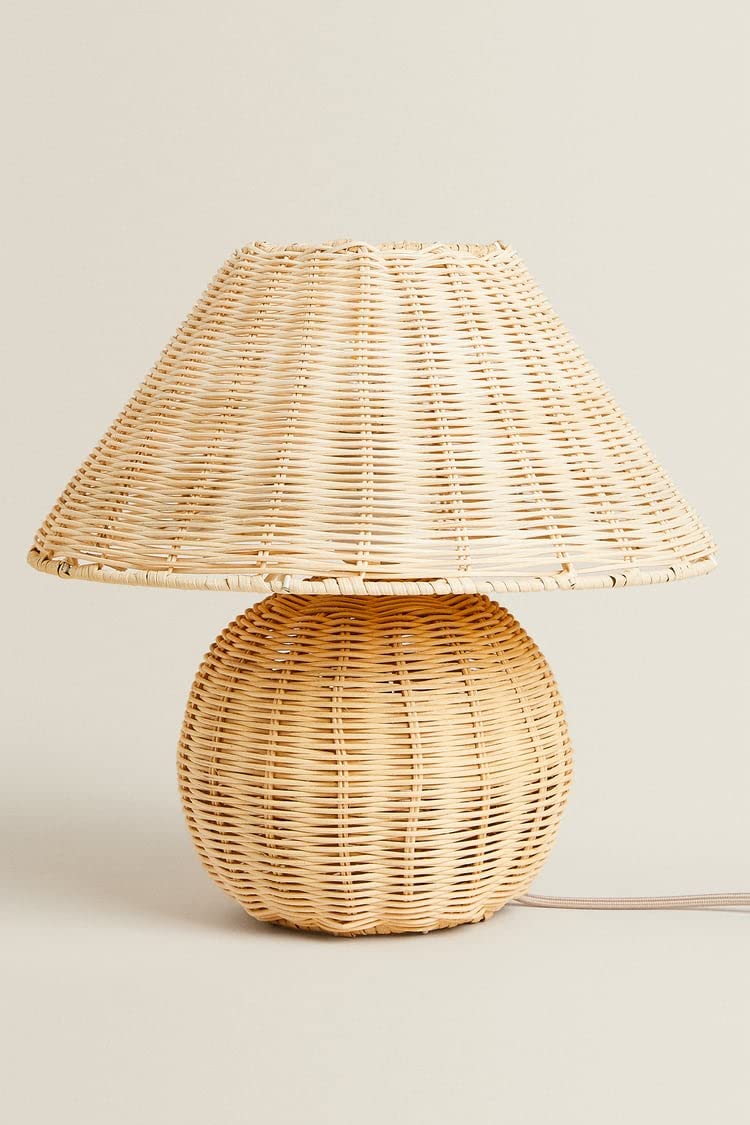 Rattan Table lamp for Living room | Bamboo Bedside table lamp | Cane Table lamp -Adair by Akway