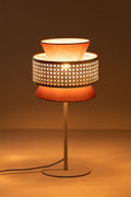 Wicker Table Lamp for Home - Amber